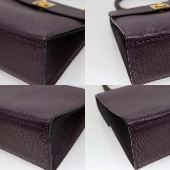 CELINE Hand Bag Leather Purple - Picture 10 of 12